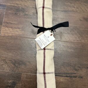 Hearth & Hand Cream and Burgundy Oversized Table Runner NWT